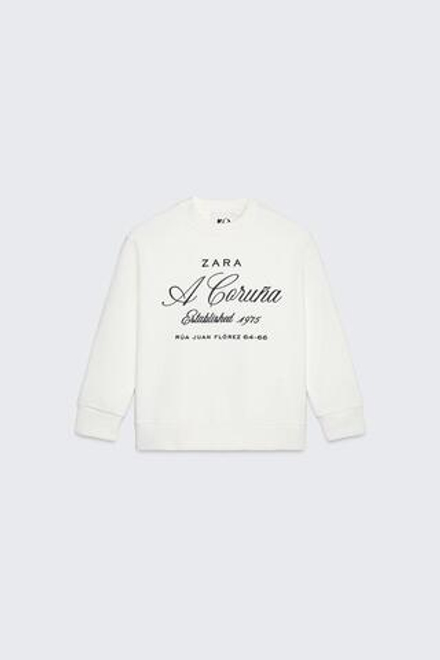 ZARA ТОЛСТОВКА С ВЫШИВКОЙ © 50TH ANNIVERSARY, ЖЕЛТОВАТО-БЕЛЫЙ