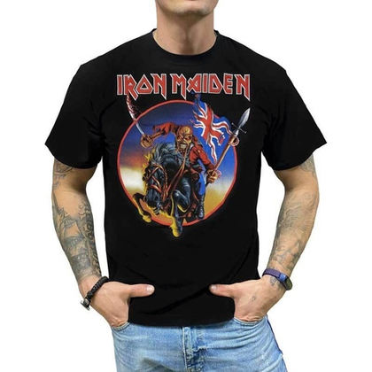 Футболка Iron Maiden Eddie (на коне с британским флагом) (S)