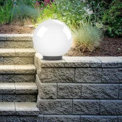 Садово-парковый светильник ЭРА НТУ 02-60-251 шар опаловый призма на опору / кронштейн IP44 Е27 max60Вт d250mm