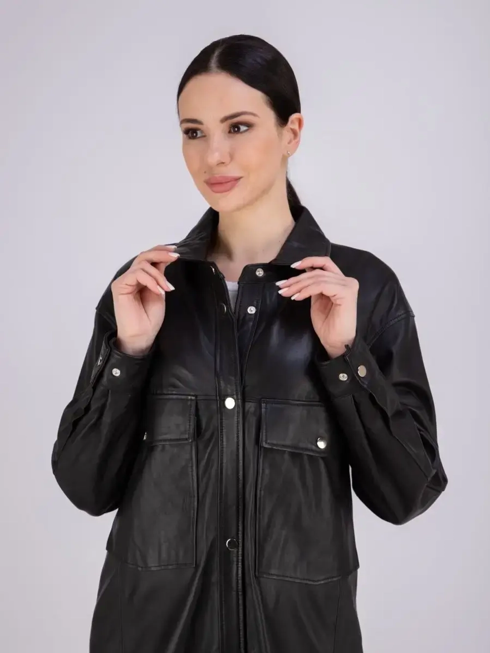 Плащ женский кожаный длинный Турция