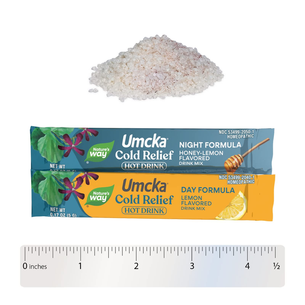 Nature's Way, Umcka®, горячий напиток от холода, для детей от 6 лет, лимон, мед и лимон, 12 пакетиков по 5 г (0,17 унции)
