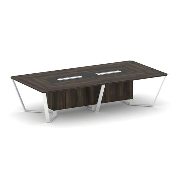 Steel Meet Стол переговорный прямоугольный KMK-PR.B.SP-12 Дуб Мали/Графит Глянец/Металл Белый 3200*1