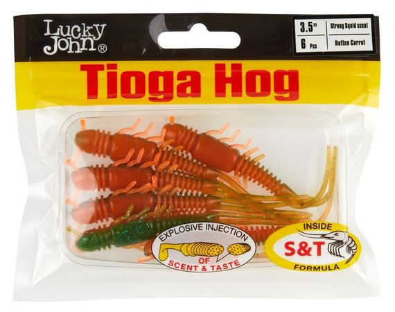 Виброхвосты съедобные LJ Pro Series TIOGA HOG 3.5in (8,9 см), цв. T56, 6 шт.