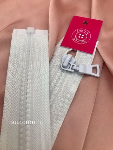 Молния тракторная белая