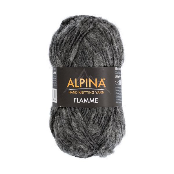 Пряжа Alpina Flamme / уп.10 мот. по 50 г, 90 м, 04 серый