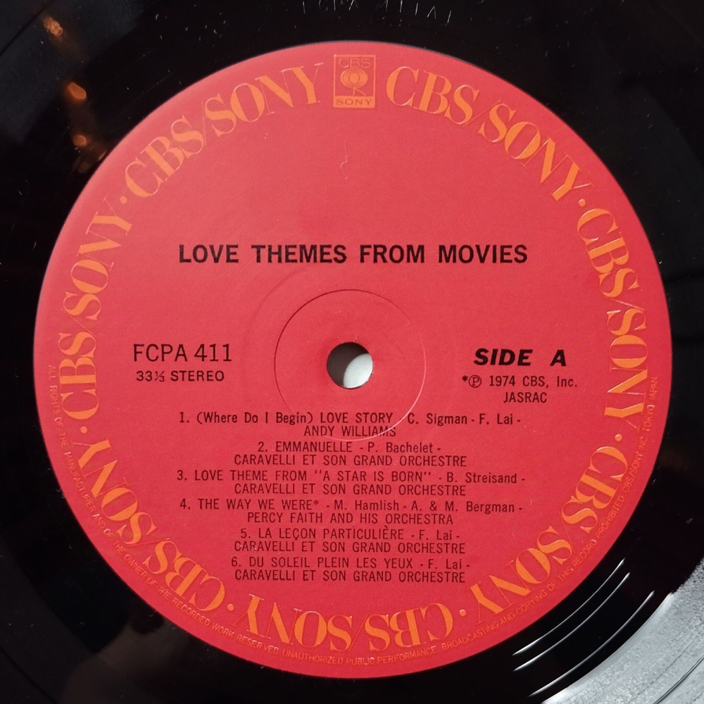 Винтажная виниловая пластинка LP The Best Collection Of Movie Themes 1 and 2 (Japan 1978) (No Obi) Gonna Fly Now