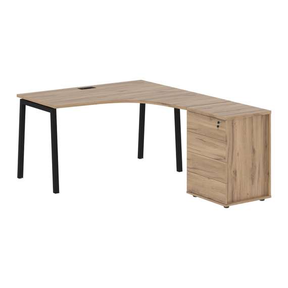 Стол эргономичный с тумбой ELCET 1318(R)  1360х1880х750 EDIS