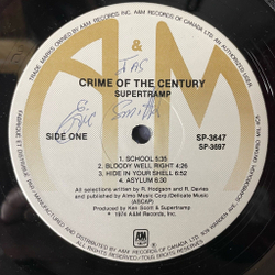 Винтажная виниловая пластинка LP Supertramp Crime Of The Century (Canada 1978)
