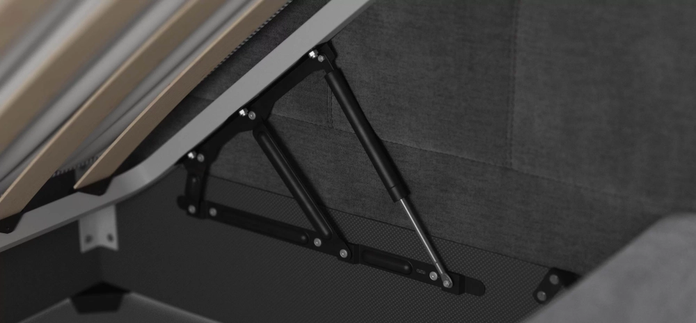 Белла Мини — компактная кровать 90x200 с подъемным механизмом и велюром Монолит серый