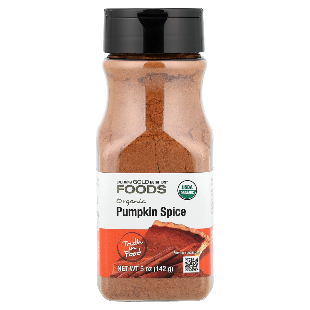 California Gold Nutrition, Foods, органические специи для тыквы, 142 г (5 унций)