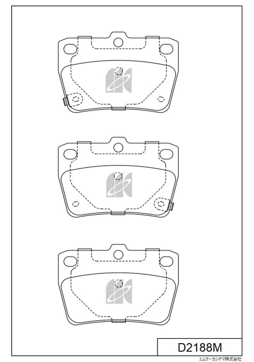 Дисковые тормозные колодки KASHIYAMA (противоскрипная пластина в компл.) D2188MH