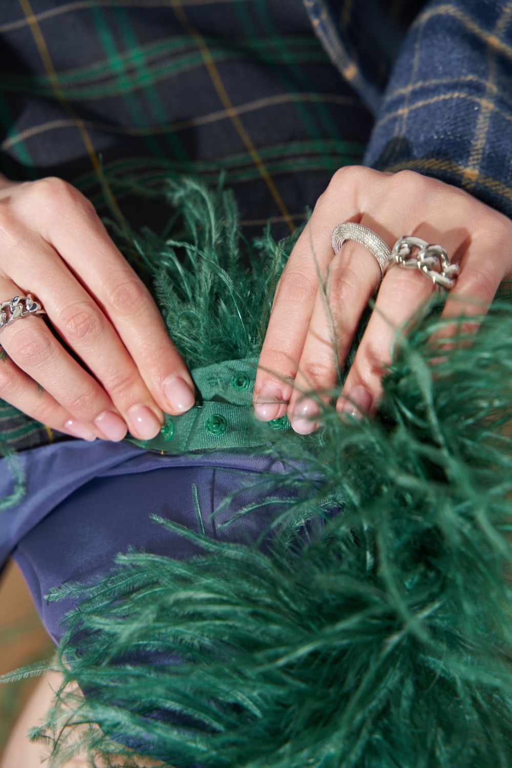 ЮБКА С ПЕРЬЯМИ ТЕМНО-СИНИЙ|ЗЕЛЕНЫЙ|ЗЕЛЕНЫЙ