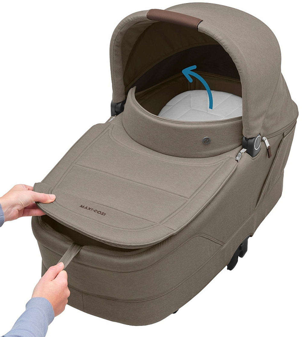 Коляска детская Maxi-Cosi Oxford Plus 3 в 1 с автокреслом CabrioFix Essential black 1978470110 Twillic Truffle/Трюфель