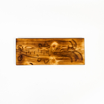 Деревянная разделочная доска из древесины сибирского кедра для овощей с гравировкой "Веселая морковка" RD32