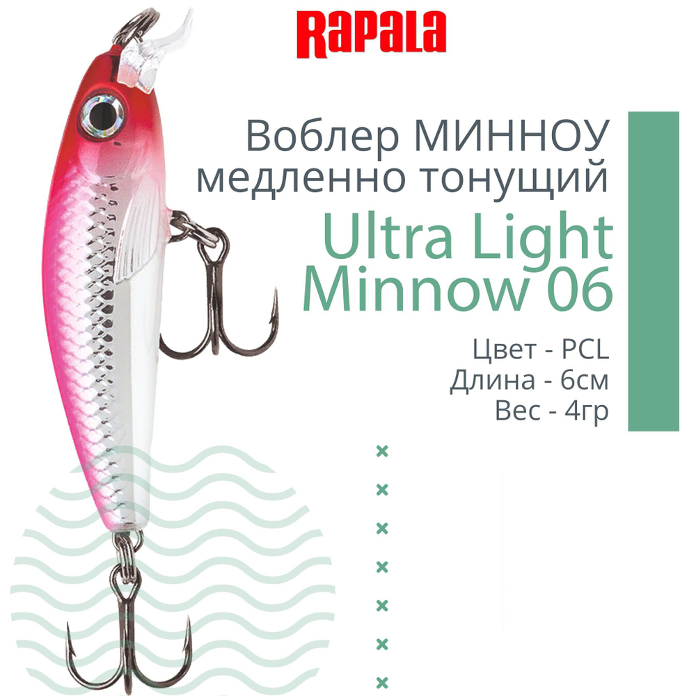 Воблер Ultra Light Minnow 06 6см 4гр SB медленно тонущий