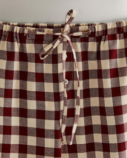 ZARA HOME ПИЖАМНЫЕ БРЮКИ ИЗ ХЛОПКА, БОРДОВЫЙ