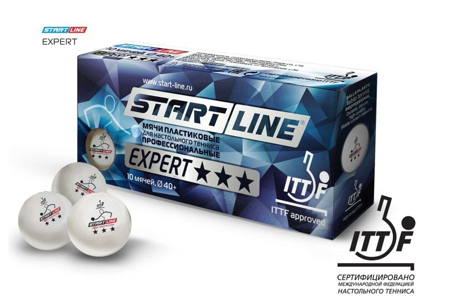 Мячи Start line EXPERT V40+ 3* (ITTF) (10 шт) фото №12
