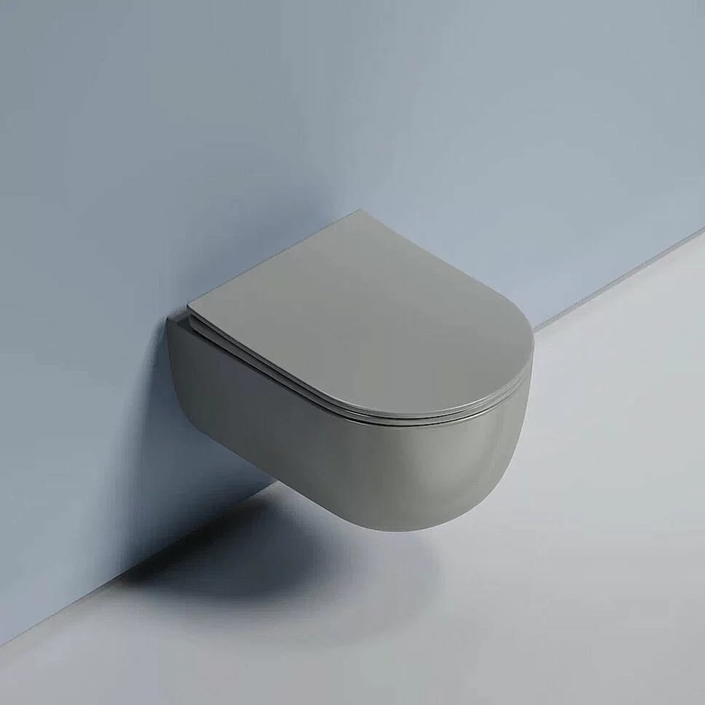 Унитаз подвесной Ceramica Nova Modena CN6063MH безободковый, с крышкой микролифт, антрацит матовый