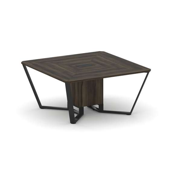 Steel Meet Стол переговорный квадратный KDK-PR.B.SP-08 Дуб Мали/Металл Черный 1600*1600*750