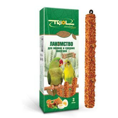 Triol Лакомство для мелких и средних попугаев с медом и яйцом 3 шт