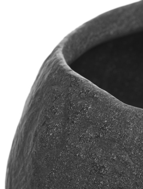 Кашпо TREEZ Effectory - Organic - Низкая чаша - Тёмно-серый камень
