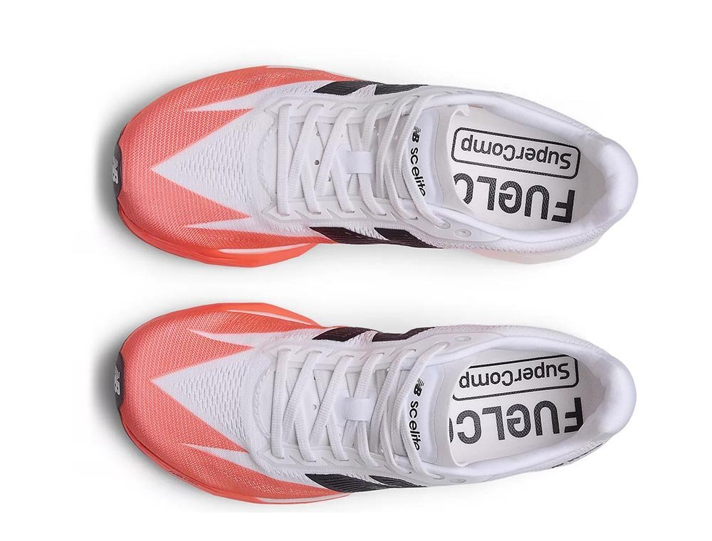 Кроссовки для бега женские New Balance Fuelcell SuperComp Elite v5 W Бело-Коралловые