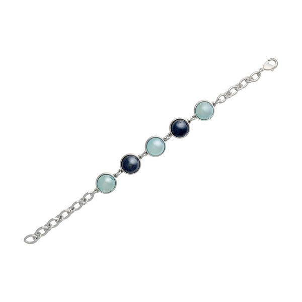 Браслет классический Possebon Pearl B.S.Agate-Sodalite C1362.21.22 BL/S