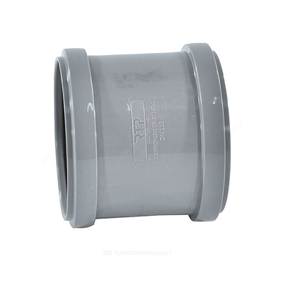 Муфта PP-H двухраструбная серая Дн 110 б/нап в/к RTP (РосТурПласт) 36712