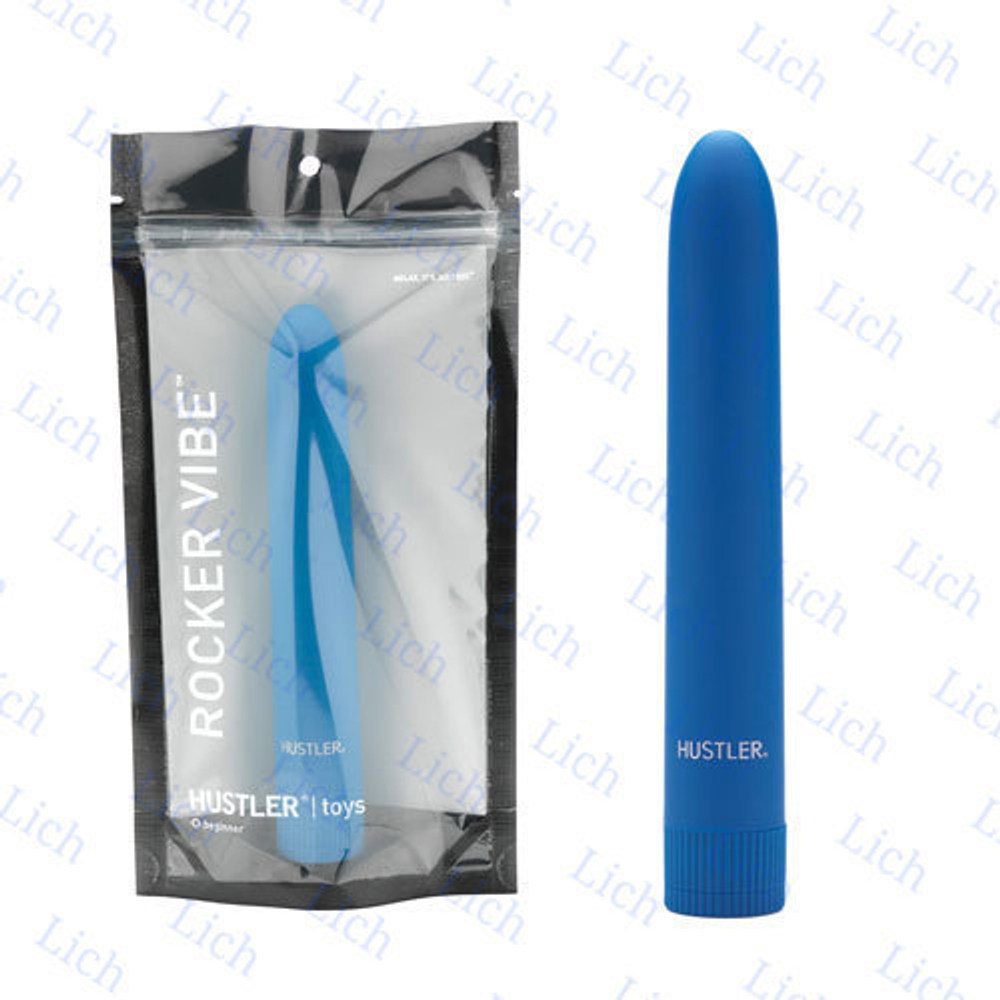 Синий пластиковый вибратор от HUSTLER 7in ROCKER VIBE