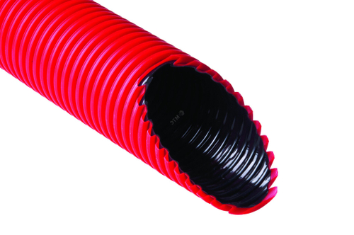 Гофра электроизоляционная двустенная ПНД д40мм с протяж. красн. 50м