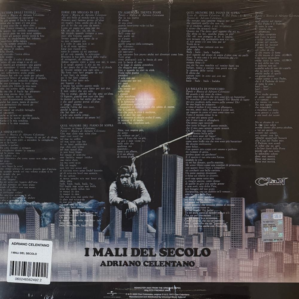 Виниловая пластинка Adriano Celentano ‎– I Mali Del Secolo LP
