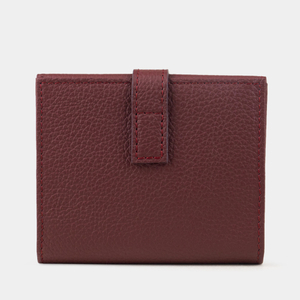 Кожаный кошелек женский, теленок бордового цвета