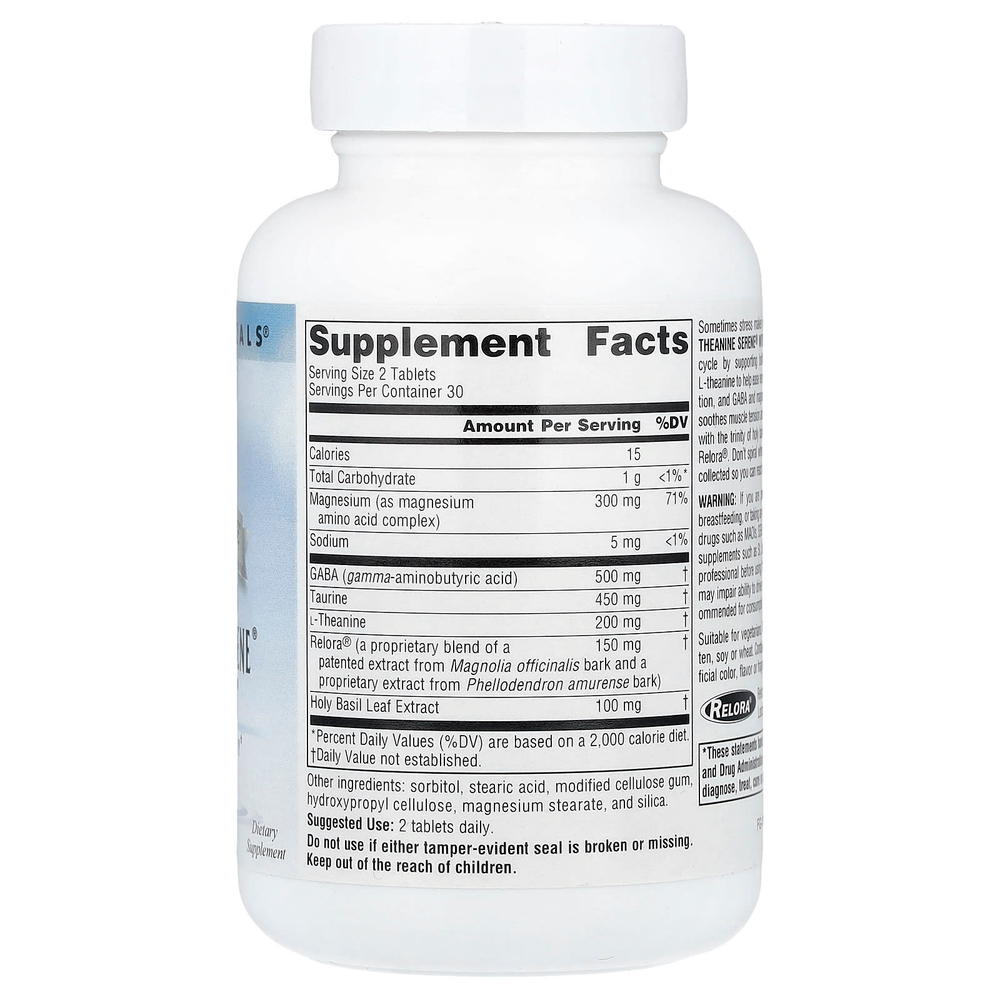 Source Naturals, Serene Science®, Theanine Serene® с Relora®, успокоительная добавка, 60 таблеток