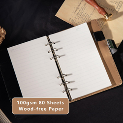 TIEFOSSI Starry Leather Journal — Дневник с замком и сменным блоком Парольный блокнот формата A6 в кожаном переплете