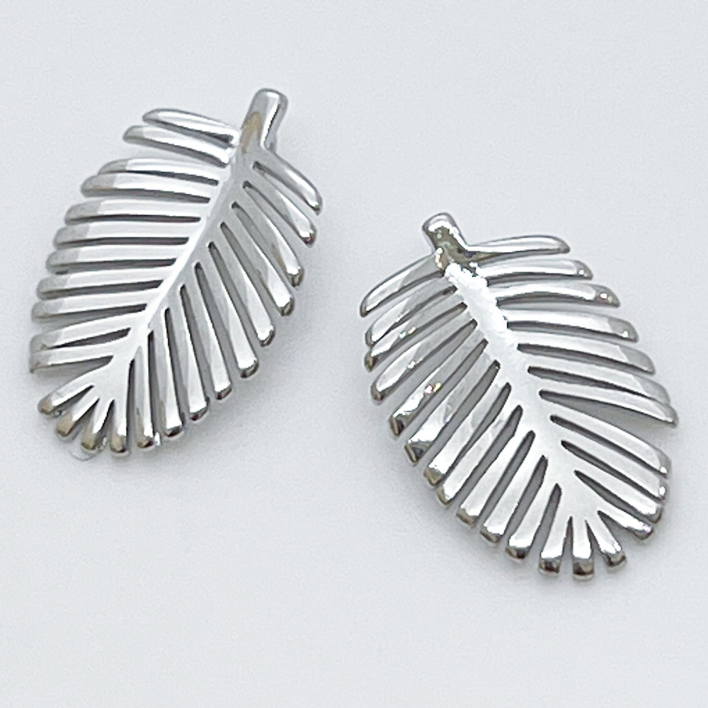 Подвеска Пальмовый лист, цвет серебро, размер 20*13 мм, цена за 1 шт
