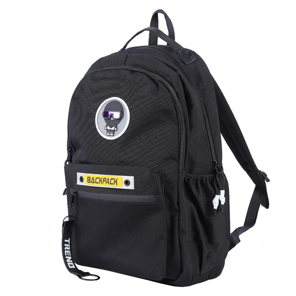 Рюкзак молодежный "Karl" 30*13*47см, 2 отделения, 3 кармана, черный