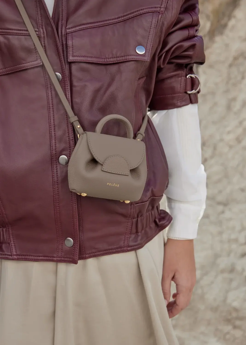 POLENE СУМКА NUMERO UN MICRO, ТЕМНО-СЕРЫЙ