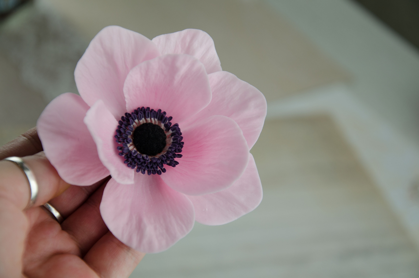 Анемон из холодного фарфора. МК Анны Крахиной.