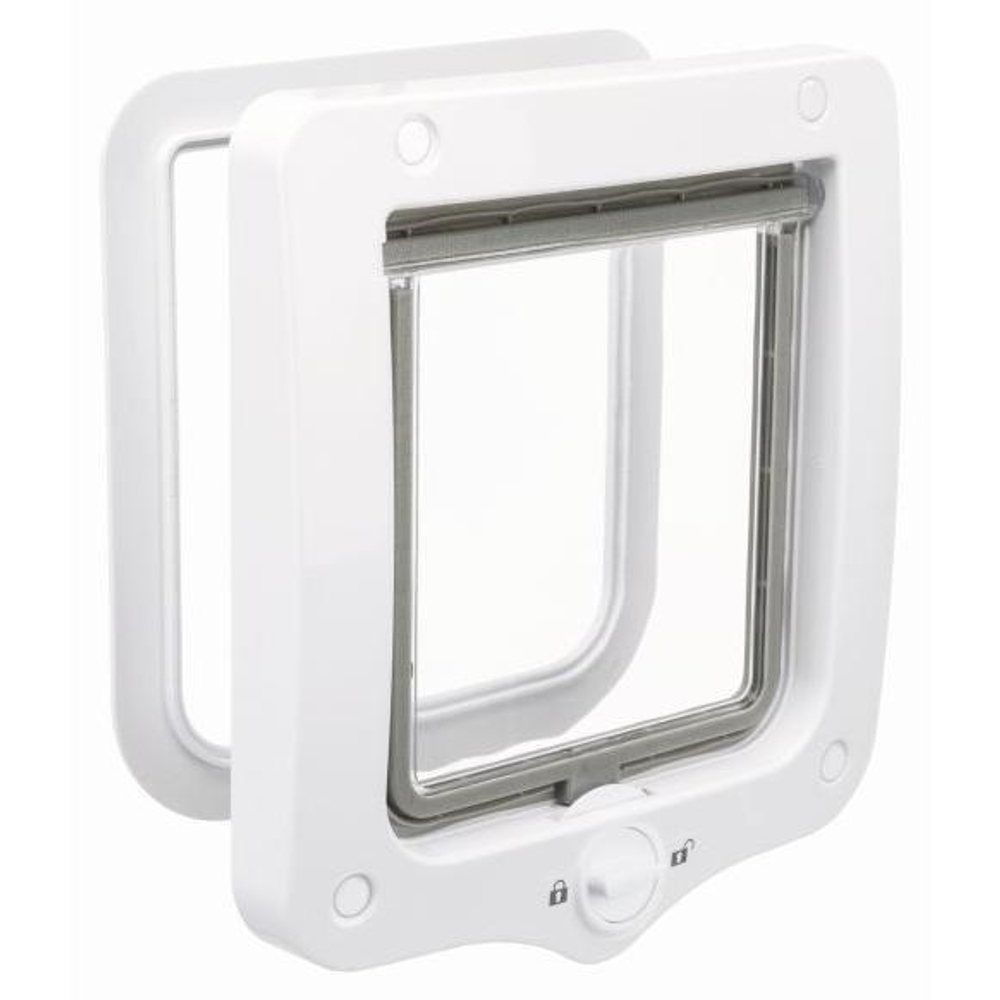 Дверца Trixie Flap Door 2-way, пластик, прозрачная, магнитная, белая, размер 20х22см.