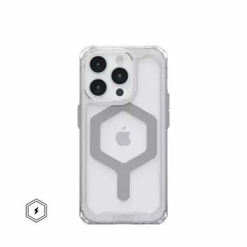 Чехол с поддержкой MAGSAFE Uag Plyo для iPhone 15 Pro 6.1", цвет прозрачный/серебро (Ice/Silver)