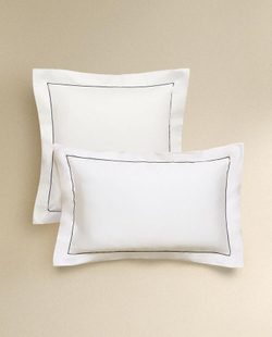 ZARA HOME САТИНОВАЯ НАВОЛОЧКА С КОНТРАСТНОЙ КАЙМОЙ, ЧЕРНЫЙ