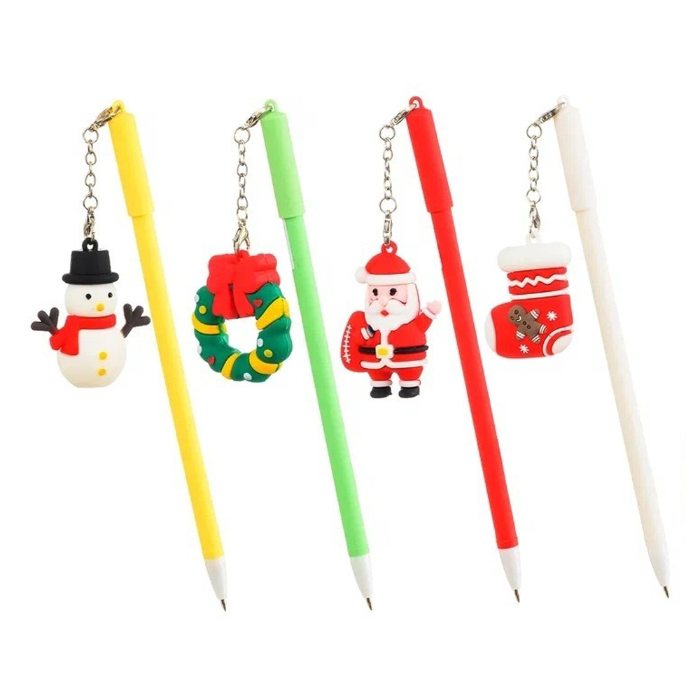 Ручка шариковая, масляная, Basir, синие чернила, серия "НОВОГОДНИЕ", с брелоком, 30 шт