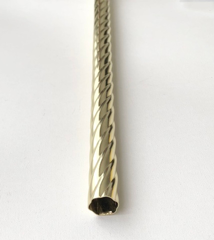 Труба Ост витая для кованого карниза d20 мм, цвет латунь