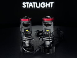 Светодиодные лампы H4, мини линзы H4, LED лампы H4, белые 5500k, 10800Lm, LED линзы, 2 шт