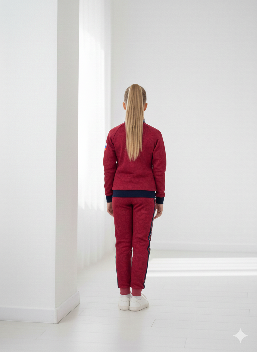 Red sports team suit with Ethnic pattern