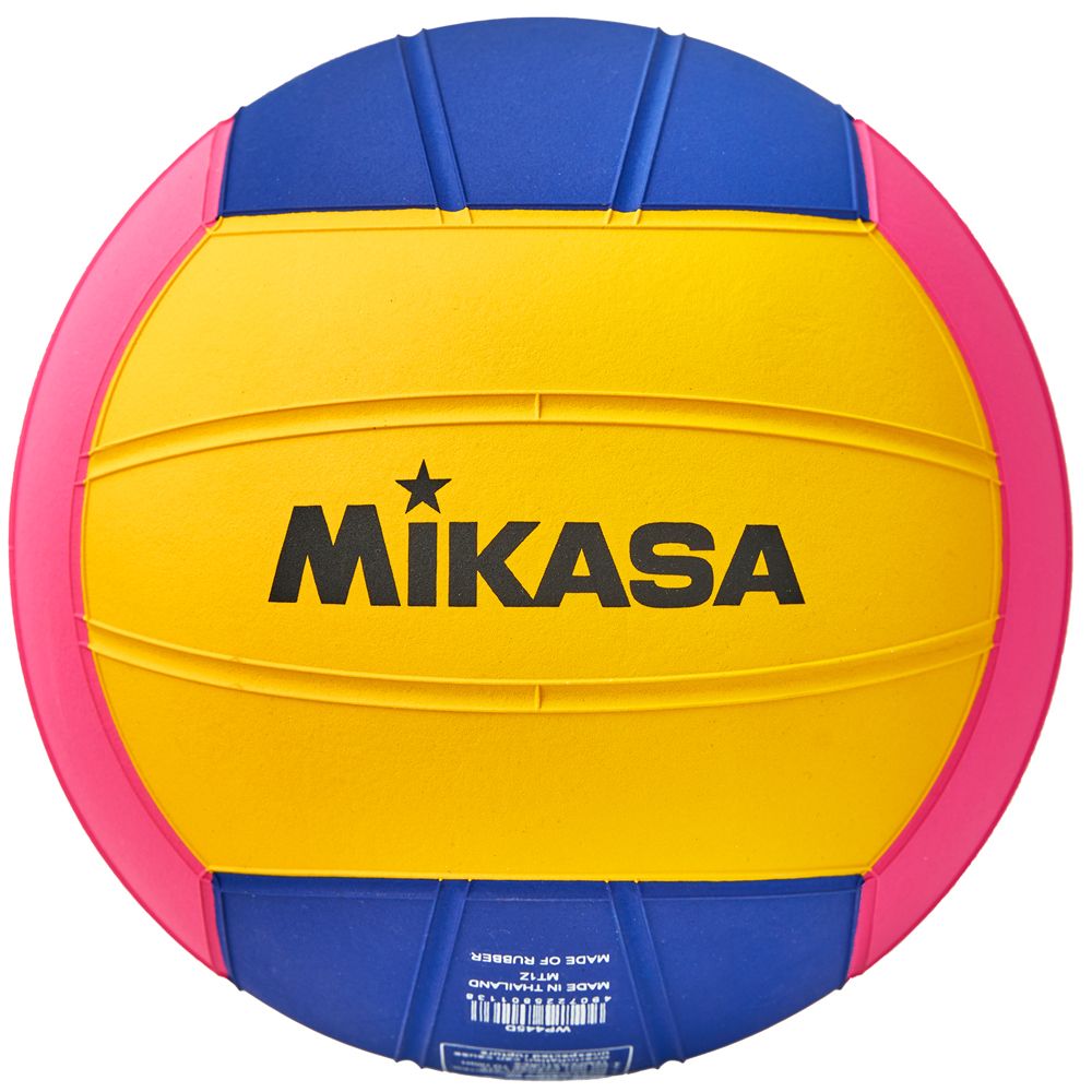 Мяч для водного поло MIKASA WP445D р.4, жен, резина, вес 400-450гр, дл.окр-65-67см, желто-сине-розов