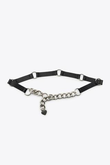 ZARA КОЖАНЫЙ РЕМЕНЬ С ЦЕПЯМИ, ЧЕРНЫЙ