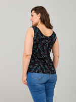 Майка М-040/черный-акварельветочки