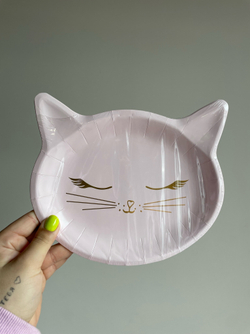 Тарелка фигурная, Кошка розовая, 22см, 6 шт, 1 уп.