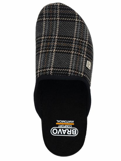 508M | "Ivan Zima" | Мужские тапочки-сабо (серый клетчатый)